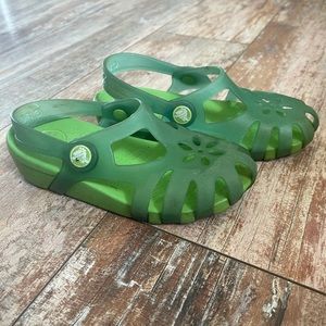 Girls Green Jelly Crocs